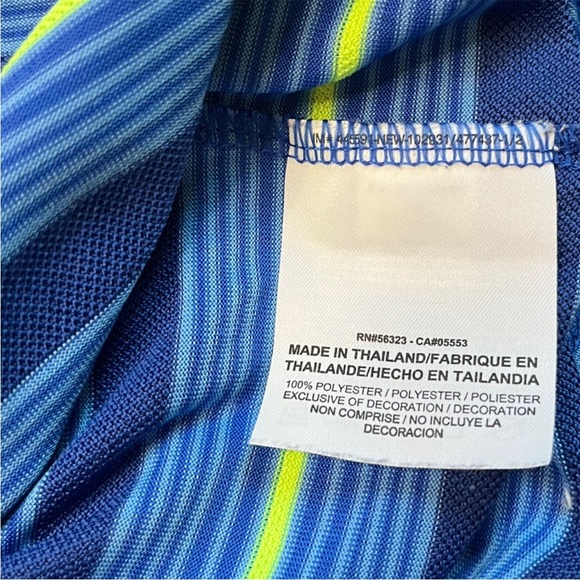 Nike Golf Blue and Yellow Striped Polo collard Shirt size medium - Picture 9 of 9